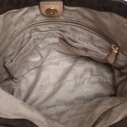 Pre Owned MICHAEL Michael Kors Brown Signature Coated Canvas Lilly Tote