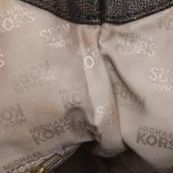 Pre Owned MICHAEL Michael Kors Brown Signature Coated Canvas Lilly Tote