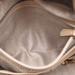 Pre Owned MICHAEL Michael Kors Dark Brown Signature Coated Canvas and Leather Jet Set Tote