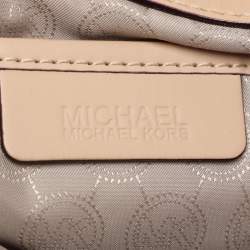 Pre Owned MICHAEL Michael Kors Dark Brown Signature Coated Canvas and Leather Jet Set Tote