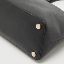 Pre Owned MICHAEL Michael Kors Black Saffiano Leather Large Emmy Dome Satchel