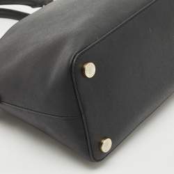 Pre Owned MICHAEL Michael Kors Black Saffiano Leather Large Emmy Dome Satchel