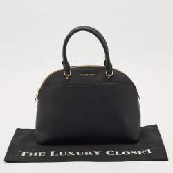 Pre Owned MICHAEL Michael Kors Black Saffiano Leather Large Emmy Dome Satchel