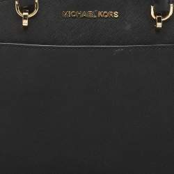 Pre Owned MICHAEL Michael Kors Black Saffiano Leather Large Emmy Dome Satchel