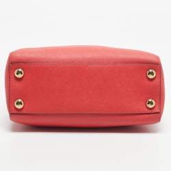 Pre Owned MICHAEL Michael Kors Red Leather Small Cynthia Satchel