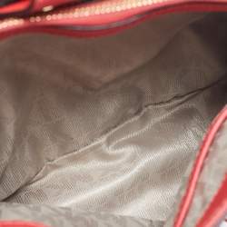 Pre Owned MICHAEL Michael Kors Red Leather Small Cynthia Satchel