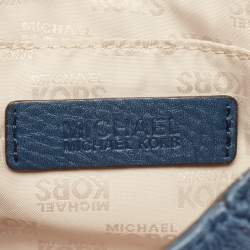 Pre Owned MICHAEL Michael Kors Navy Blue Leather Flap Crossbody Bag