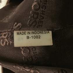 Pre Owned MICHAEL Michael Kors Brown/Cream Zebra Print Canvas and Leather Hobo