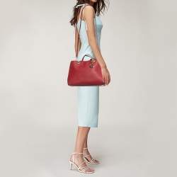 Pre Owned MICHAEL Michael Kors Red Leather Medium Cynthia Satchel