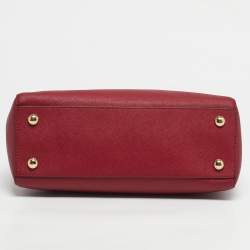 Pre Owned MICHAEL Michael Kors Red Leather Medium Cynthia Satchel