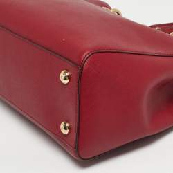 Pre Owned MICHAEL Michael Kors Red Leather Medium Cynthia Satchel