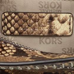 Pre Owned MICHAEL Michael Kors Multicolor Snakeskin Embossed Leather Small Dillon Satchel