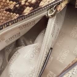 Pre Owned MICHAEL Michael Kors Multicolor Snakeskin Embossed Leather Small Dillon Satchel