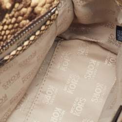 Pre Owned MICHAEL Michael Kors Multicolor Snakeskin Embossed Leather Small Dillon Satchel
