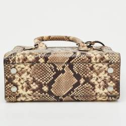 Pre Owned MICHAEL Michael Kors Multicolor Snakeskin Embossed Leather Small Dillon Satchel