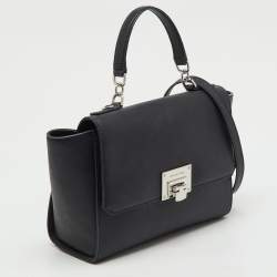 Pre Owned MICHAEL Michael Kors Black Saffiano Leather Callie Top Handle Bag