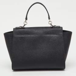 Pre Owned MICHAEL Michael Kors Black Saffiano Leather Callie Top Handle Bag