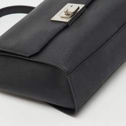 Pre Owned MICHAEL Michael Kors Black Saffiano Leather Callie Top Handle Bag