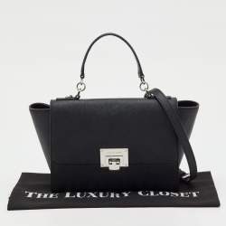 Pre Owned MICHAEL Michael Kors Black Saffiano Leather Callie Top Handle Bag