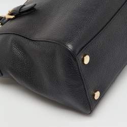 Pre Owned MICHAEL Michael Kors Black Leather LG TZ Zip Satchel