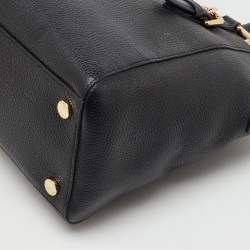 Pre Owned MICHAEL Michael Kors Black Leather LG TZ Zip Satchel