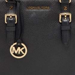 Pre Owned MICHAEL Michael Kors Black Leather LG TZ Zip Satchel