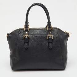 Pre Owned MICHAEL Michael Kors Black Leather LG TZ Zip Satchel