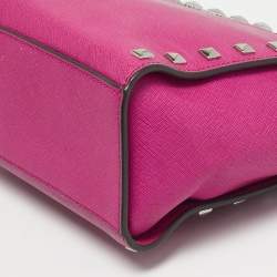 Pre Owned MICHAEL Michael Kors Fuchsia Leather Small Selma Crossbody Bag