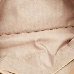 Pre Owned MICHAEL Michael Kors Dark Brown Signature Coated Canvas Large Jet Set Travel Tote