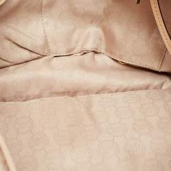 Pre Owned MICHAEL Michael Kors Dark Brown Signature Coated Canvas Large Jet Set Travel Tote