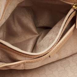 Pre Owned MICHAEL Michael Kors Dark Brown Signature Coated Canvas Large Jet Set Travel Tote