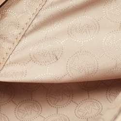 Pre Owned MICHAEL Michael Kors Dark Brown Signature Coated Canvas Large Jet Set Travel Tote