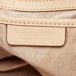 Pre Owned MICHAEL Michael Kors Dark Brown Signature Coated Canvas Large Jet Set Travel Tote