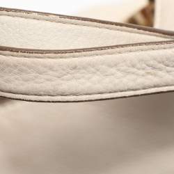 Pre Owned MICHAEL Michael Kors White Leather Fulton East West Tote