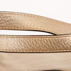 Pre Owned Michael Michael Kors Gold Leather Fulton Hobo