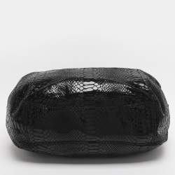 Pre Owned MICHAEL Michael Kors Black Python Effect Leather Fulton Hobo