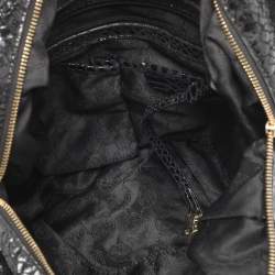 Pre Owned MICHAEL Michael Kors Black Python Effect Leather Fulton Hobo