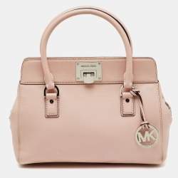 Pre Owned MICHAEL Michael Kors Light Pink Leather Astrid Satchel