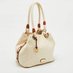 Pre Owned MICHAEL Michael Kors Off White Canvas Marina Anchor Rope Tote