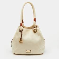 Pre Owned MICHAEL Michael Kors Off White Canvas Marina Anchor Rope Tote