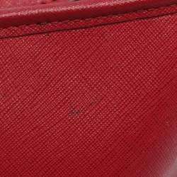 Pre Owned MICHAEL Michael Kors Red Saffiano Leather Large Jet Set Travel Tote