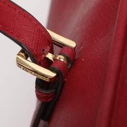Pre Owned MICHAEL Michael Kors Red Saffiano Leather Large Jet Set Travel Tote
