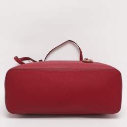 Pre Owned MICHAEL Michael Kors Red Saffiano Leather Large Jet Set Travel Tote