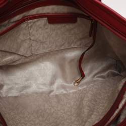Pre Owned MICHAEL Michael Kors Red Saffiano Leather Large Jet Set Travel Tote