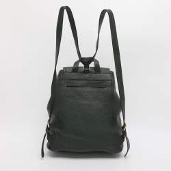 Pre Owned MICHAEL Michael Kors Green Leather Susie Drawstring Backpack