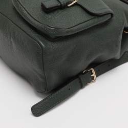 Pre Owned MICHAEL Michael Kors Green Leather Susie Drawstring Backpack