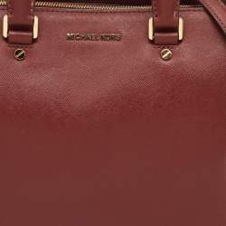 Pre Owned MICHAEL Michael Kors Brown Saffiano Leather Medium Savannah Satchel