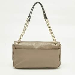 Pre Owned MICHAEL Michael Kors Beige Leather Fulton Shoulder Bag