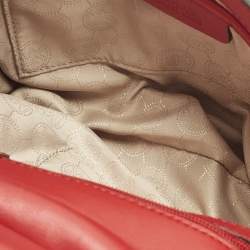 Pre Owned حقيبة مايكل مايكل كورس مارلو جلد أحمر صغيرة بمقبض علوي