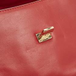 Pre Owned حقيبة مايكل مايكل كورس مارلو جلد أحمر صغيرة بمقبض علوي